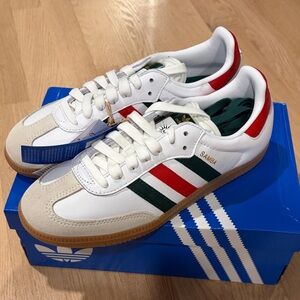 Adidas FIFA Samba OG White with Green and Red Stripes
